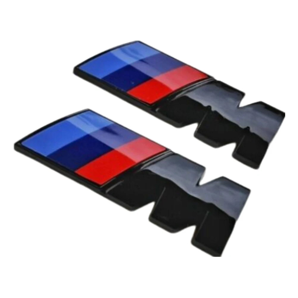 BMW M LOGO Fender Emblem Badge Rear Trunk Badge For 1 3 5 7 Series X1 X3 X5 X6 M Sports Sticker Car Accessories Styling