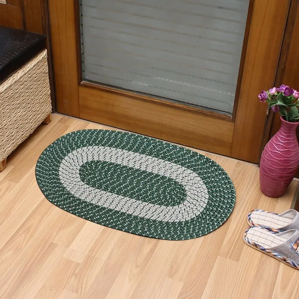 

50*80cm Double-sided Can Be Hand-woven Oval Mat Absorbent, Non-slip And Odor Free