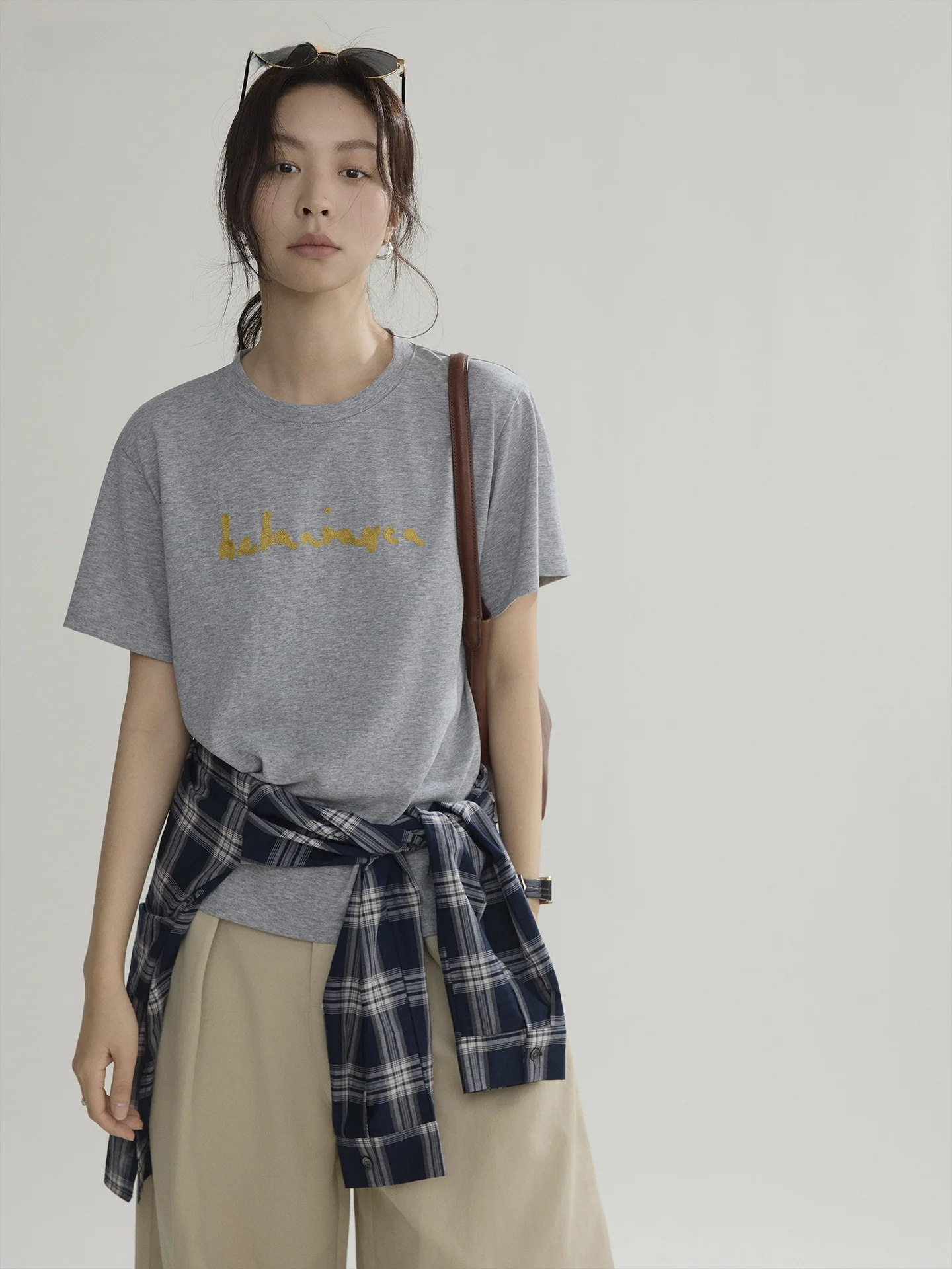 

Женская летняя повседневная футболка Joli с коротким рукавом, цветными блоками и надписью, в американском ретро-стиле, простая, с круглым вырезом, из хлопка.