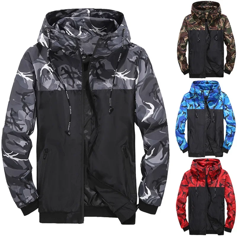 

Camouflage Lightweight Jackets Men Hooded Slim Fit Long Sleeve Zipper Coat Army Military Jackets Men Clothing SizeM-6XL