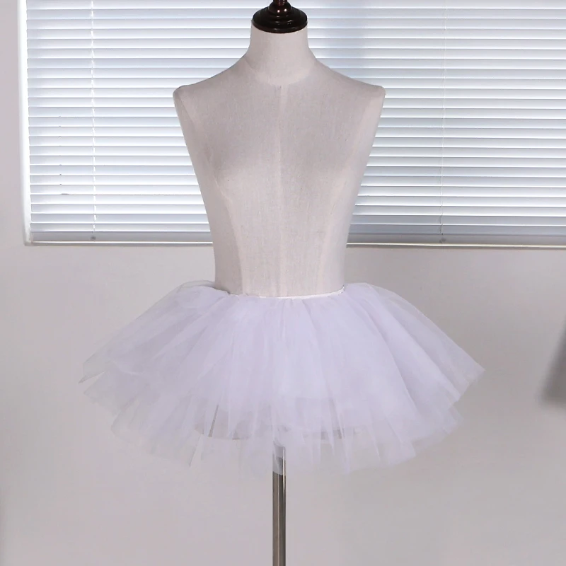 Saia inchada de tule Lolita para mulheres, saias brancas e pretas, cosplay ballgown, vestido de noiva infantil, vestido tutu desossado