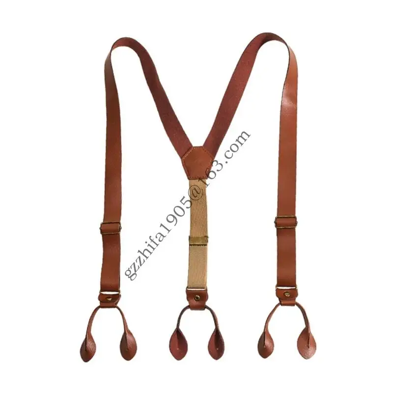 

Versatile Suspenders Classical PU Suspenders Perfect for Wedding Modern Classical Adjustable Chian Belt Daily .A5KE
