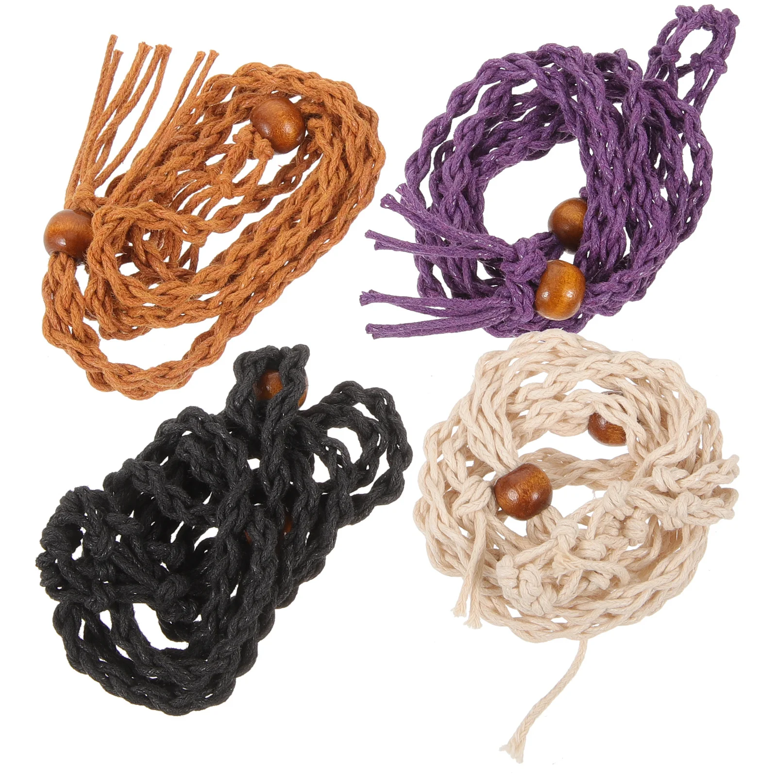 4Pcs Adjustable Retro Braided Necklace Stone Holder DIY Jewelry Supplies Necklace Cord Stone Holder Hanging Ornament