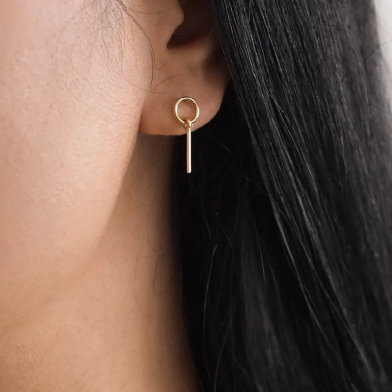 14K Gold Filled Bar Earrings Tarnish Resistant Jewelry Boho Dainty Earrings Vintage Earrings For Women Waterproof Jewelry