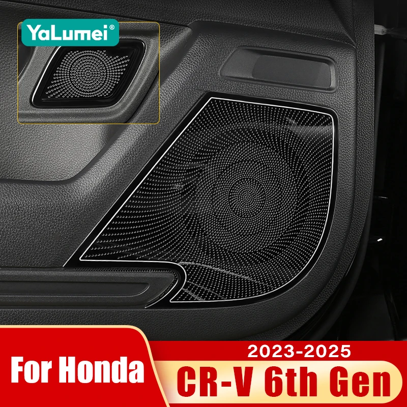 

Для Honda CR-V CRV 6-го поколения 2023 2024 2025 гибридный автомобильный дверной аудиодинамик, накладка, твитер, аксессуары из нержавеющей стали