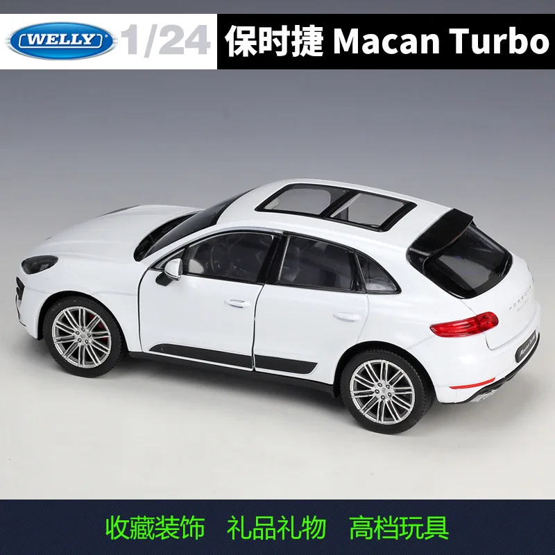 WELLY 1:24 échelle Porsche Macan Turbo SUV-modèle de voiture moulé sous pression en alliage sous licence officielle avec portes et capot d'ouverture