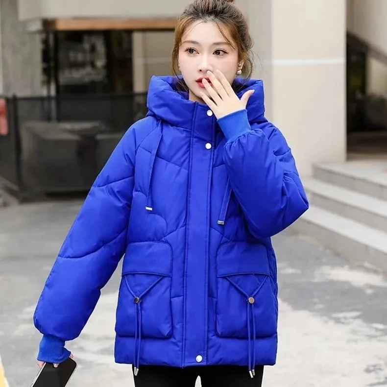 New Women Winter Cotton-Padded Jacket Women Hooded Cotton Coat Korean Loose Women Parkas Coat Winter Thicken Outwear