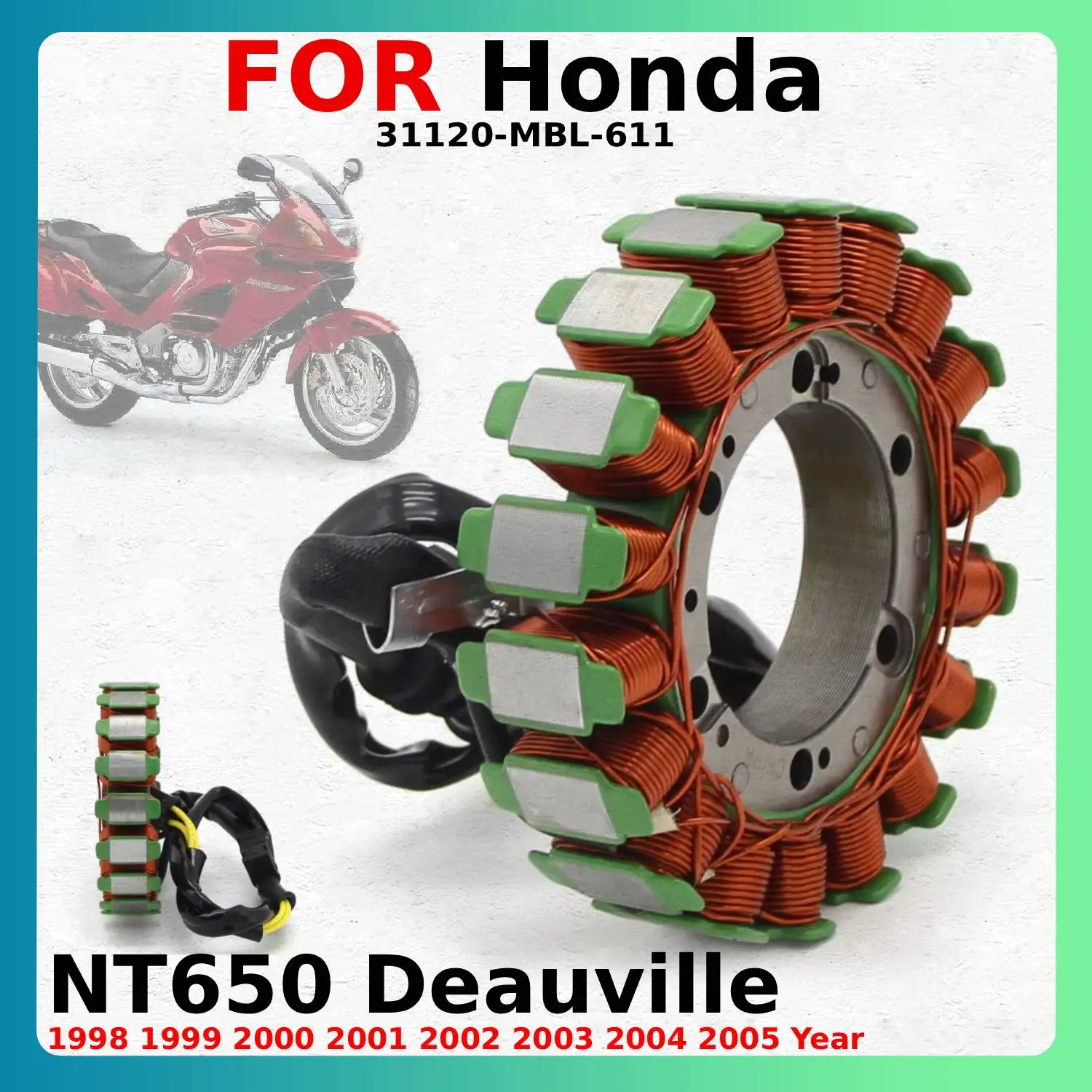 Bobine de Stator de Générateur de Moto, pour Honda 31120-MBL-611, Honda NT650 Deauville 1998-2005