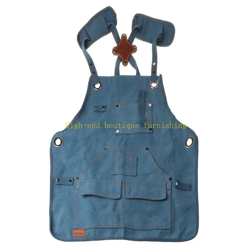 L9NB الأطفال المحترفين تعديل Denims آرون مآزر المطبخ للمرأة أطفال الخبز سموك مقهى جينز مئزر