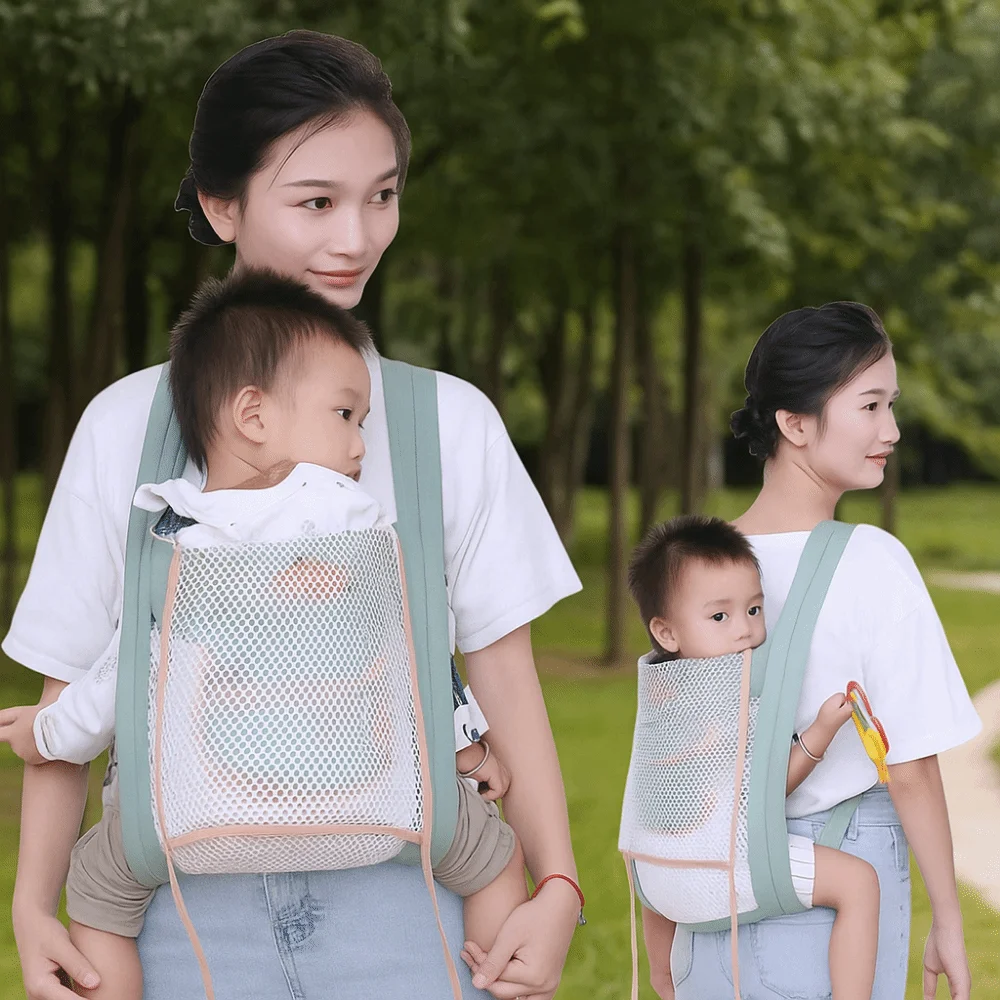 

Ergonomic Baby Carrier Breathable Cross Straps Infant Backpacks Holder Head Support Net Double-sided Newborn Sling Wrap Outdoor