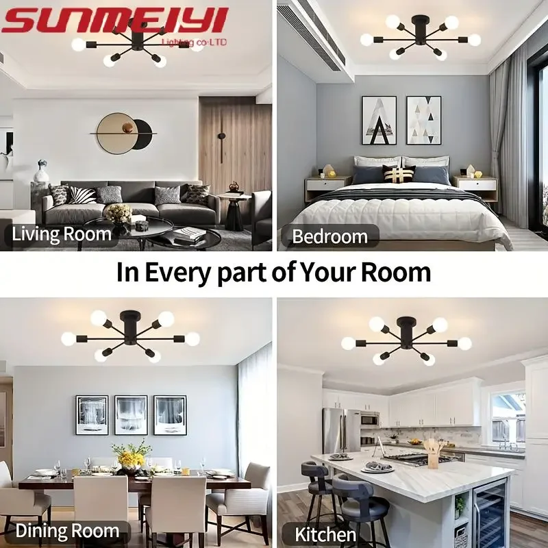 الشمال الحد الأدنى الحديثة جو غرفة المعيشة غرفة الطعام الثريا غرفة نوم غرفة الضيوف فرع الحديد LED تجهيزات ضوء السقف