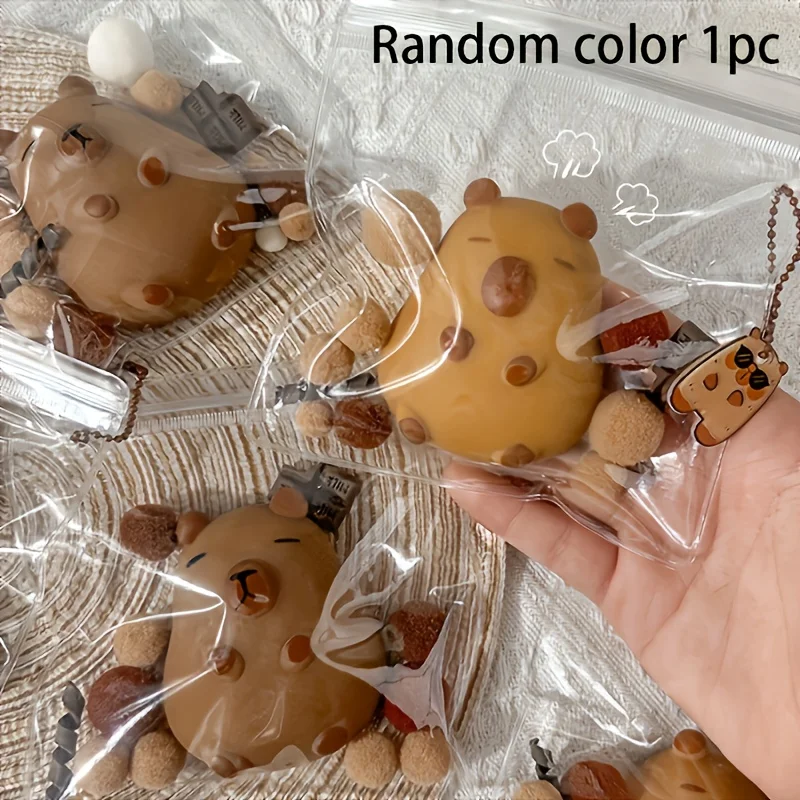 TPR Capybara, lindo capibara apretar gel suave apretar rebote lento, juguete relleno de regalo de Navidad