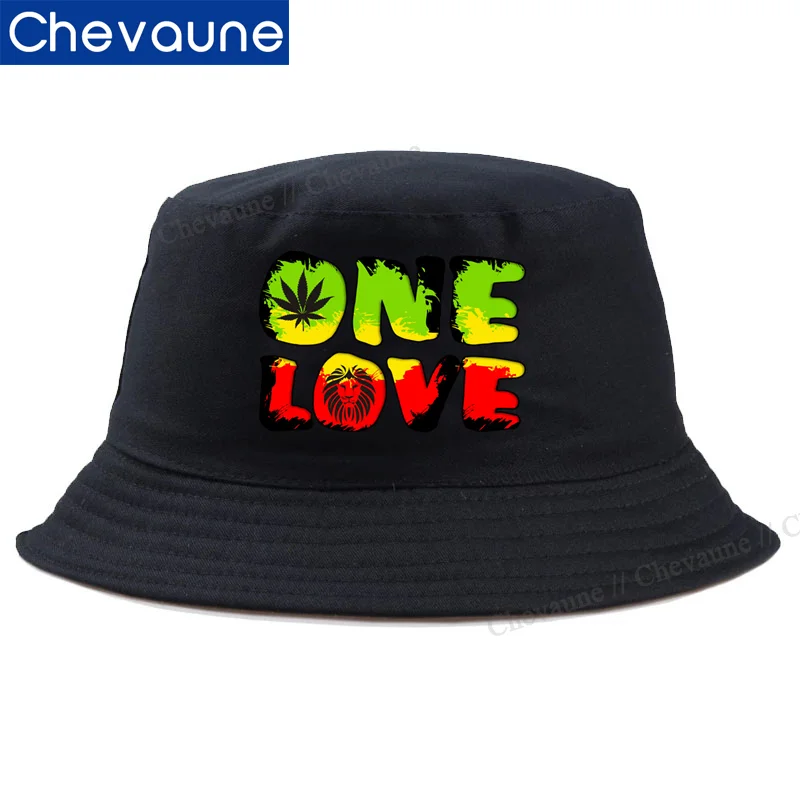 Jamaica Flag Hats Grunge Style One Love Lion Funny Bucket Hats RASTA Musical Lover Gifts Panama Cap Rastafari Cool Fisherman Cap