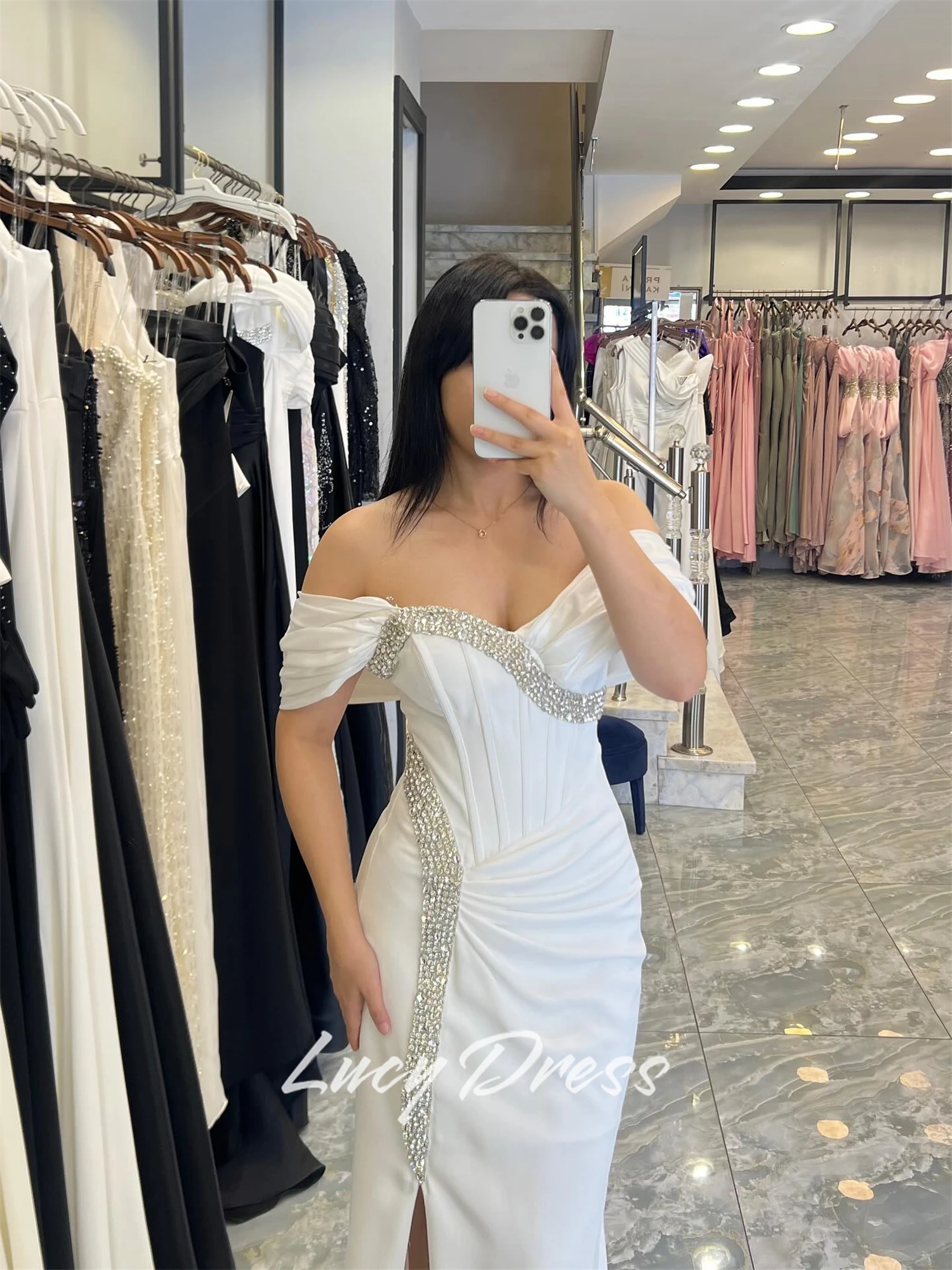 Lucy op maat gemaakte bruiloftsjurken cocktailjurk jurk voor speciale gelegenheden avondjurken 2025, zeemeermin galajurk voor dames