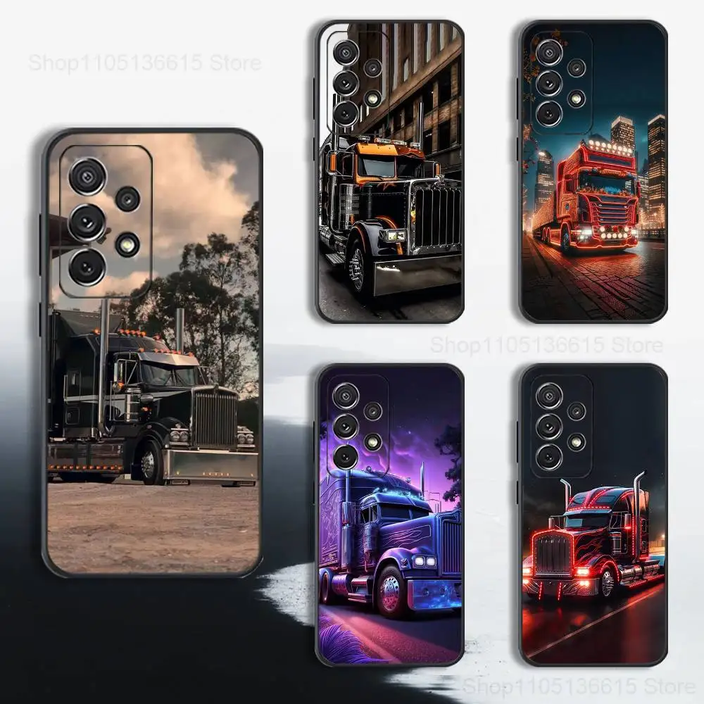 

Cool Heavy Truck Car Case For Samsung S25,S24,S23,S22,S21,S20,S10,S9,Ultra,Plus,Lite,FE,Soft Silicone Black Cover