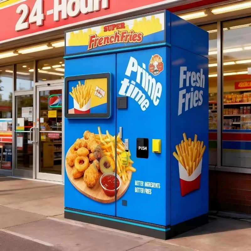 24-hour automatic multi-payment method French fries Fish balls Onion rings French fries Vending machine cooling system