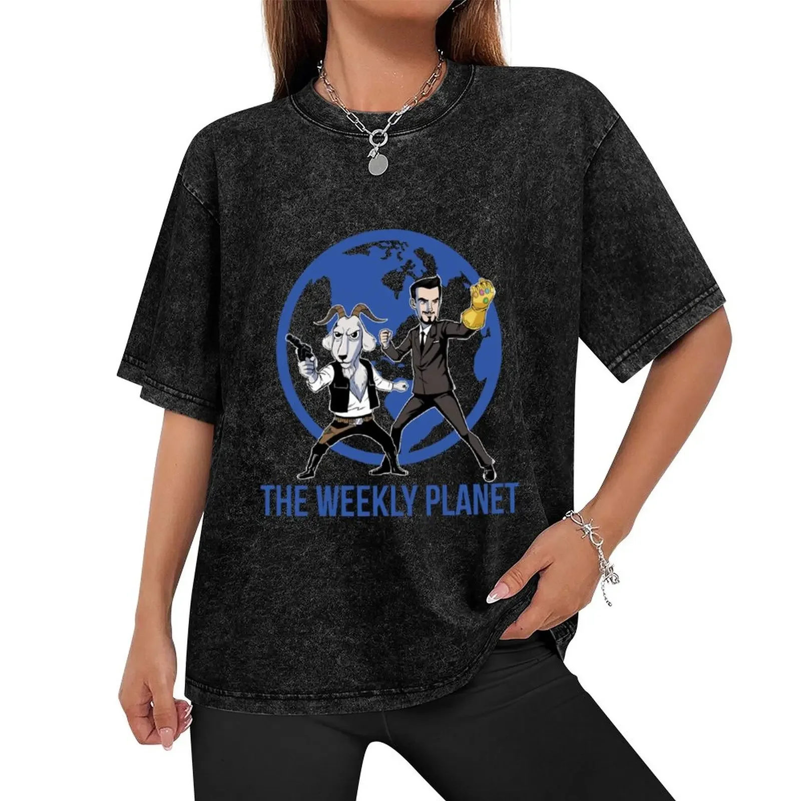 The-Weekly-Planet T-Shirt Short sleeve tee vintage clothes anime clothes customs funny t shirts men