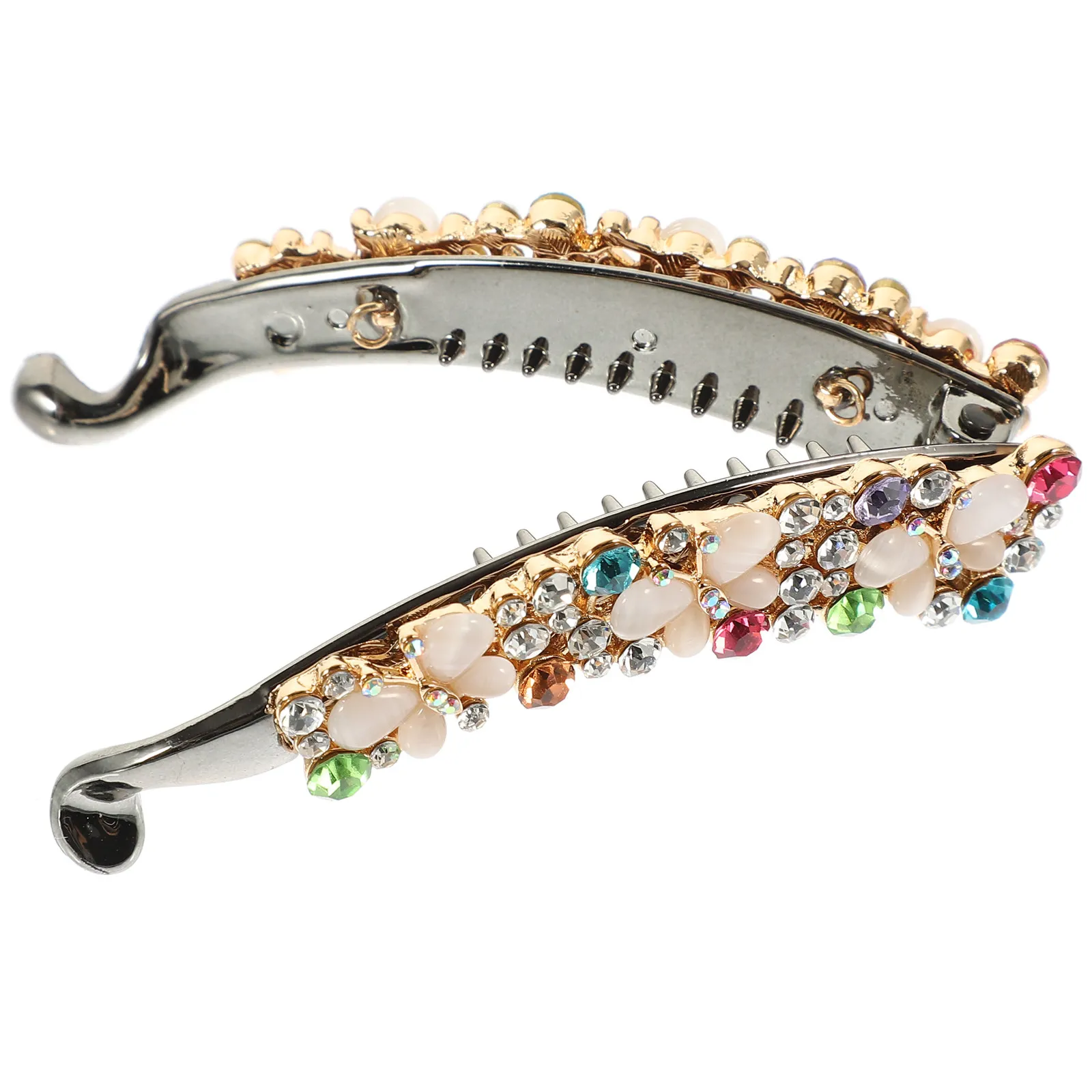 

Hair Clips Womens Vintage Banana for Rhinestone Accessories Fine White Cute Barrette