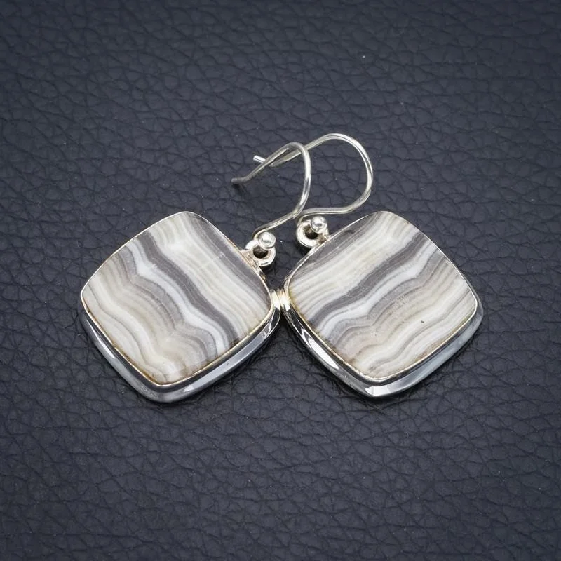 

StarGems Zebra Calcite Handmade 925 Sterling Silver Earrings 1.5" F5533