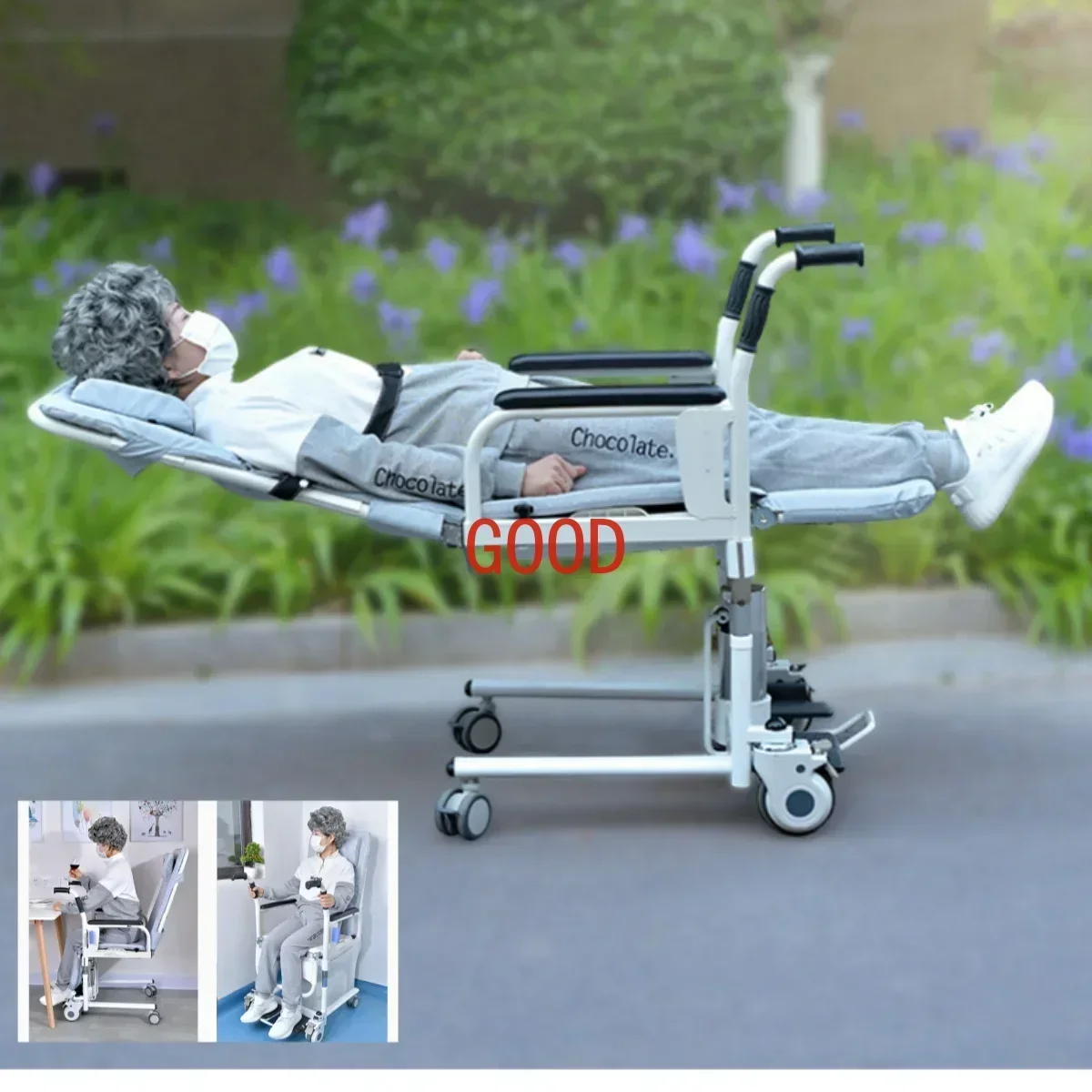 

paralysis Disability Patient Transfer Chair Lifting Nursing Shift portable Folding Rollator rolling chair can sit and down