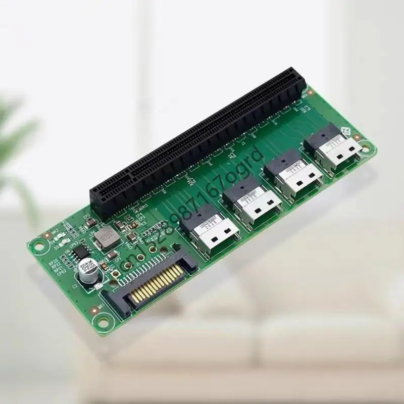 

4 Port SlimSAS-8654 to PCIe x16 Slot Adapters Expansion Card PCIe x16 Slot 634A