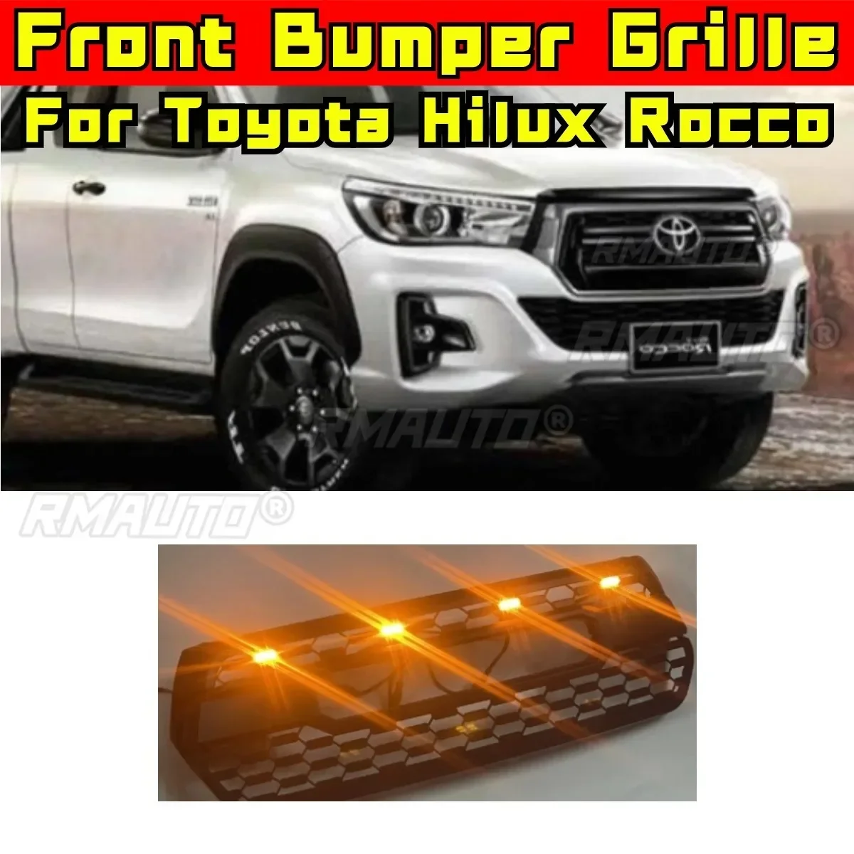 

Для Toyota Hilux Rocco Решетка бампера Гоночные грили Передняя решетка автомобиля Grillg Внешняя часть для Toyota Hilux Rocco Автомобильные аксессуары