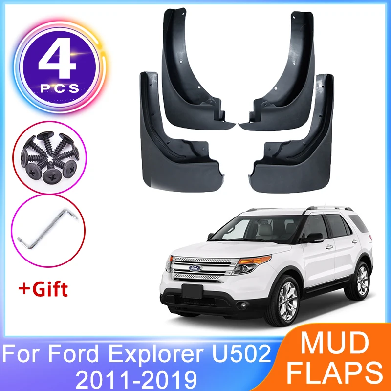 4PCS Mudflap For Ford Explorer Classic U502 2011~2019 Front Rear Mudguard Fenders Splash Guards Wheel Protector Car Accessories