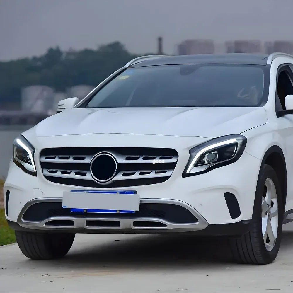 المصابيح الأمامية للسيارات ترقية عالية التكوين الجمعية لبنز Gla W156 X156 2015-2019 LED سيارة إضاءة أمامية العارض عدسة الملحقات