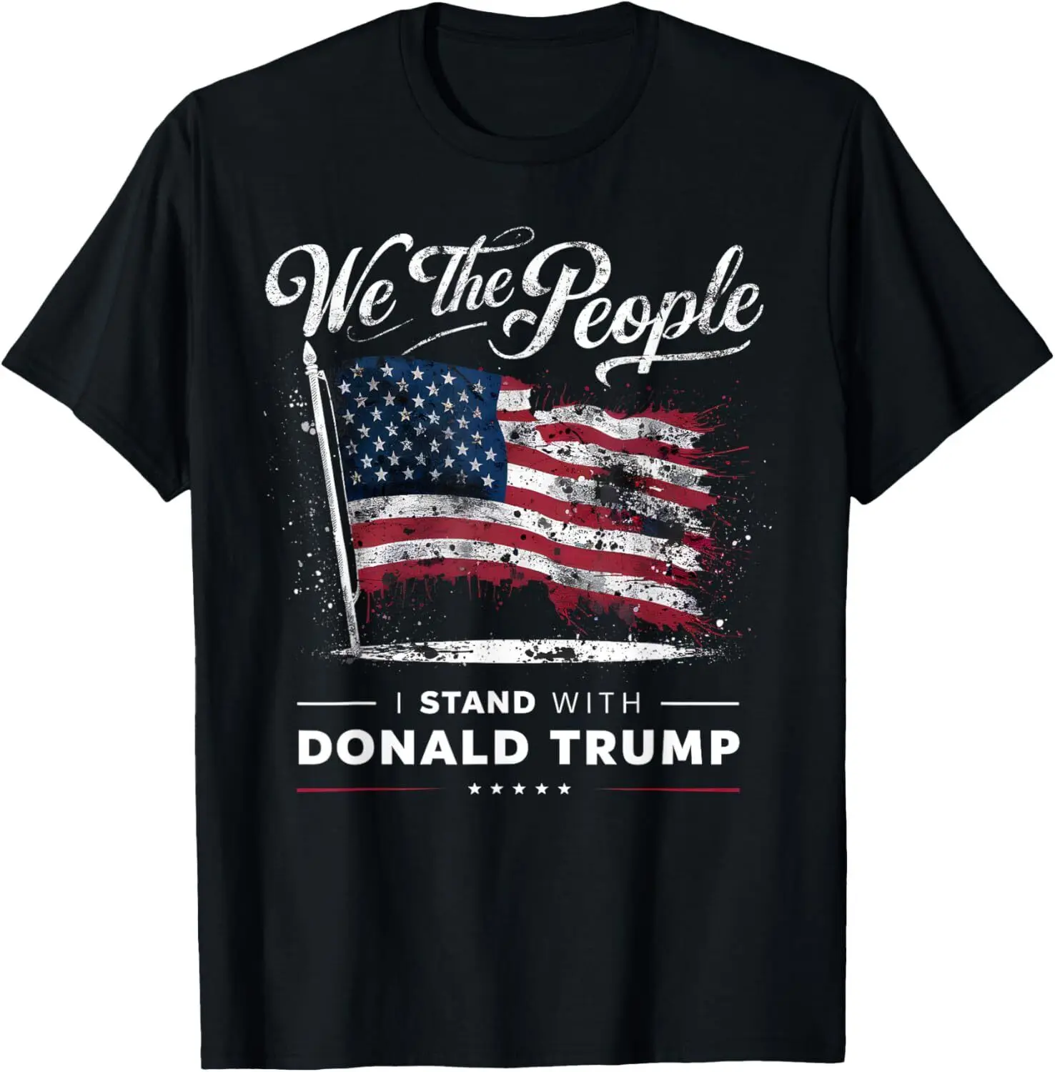 Wir die Leute stehen mit Donald Trump 2024 amerikanische Flagge T-Shirt