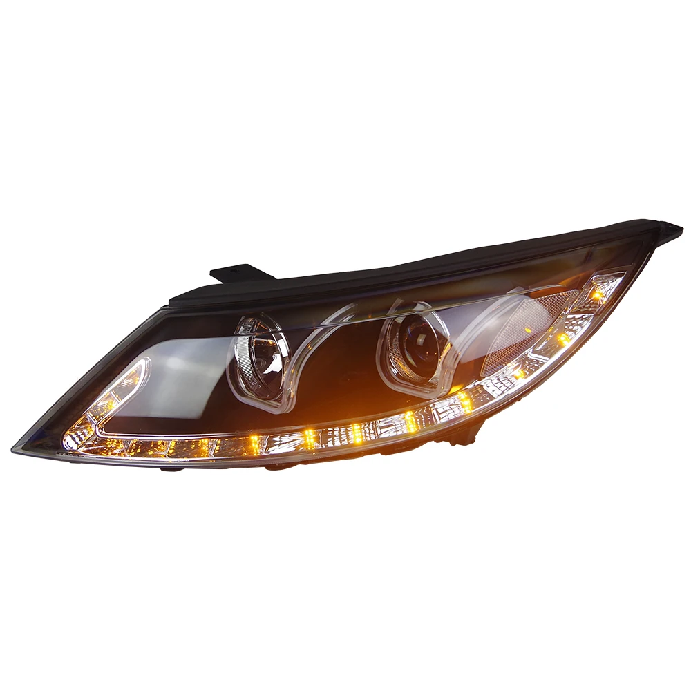 AKD Car Model For Sportage R 2011-2014 LED Headlight DRL Fog Lamp Turn Signal Light Low & High Beam Angel Eye Projector Lens