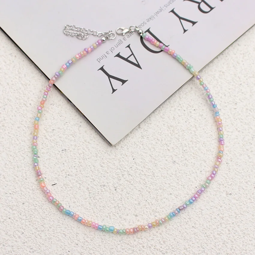 Einfache Rocailles Strang Halsband Mode Koreanische Kragen Charme Bunte Handgemachte Böhmen Halskette Frauen Strand Weibliche Schmuck – Detail 34