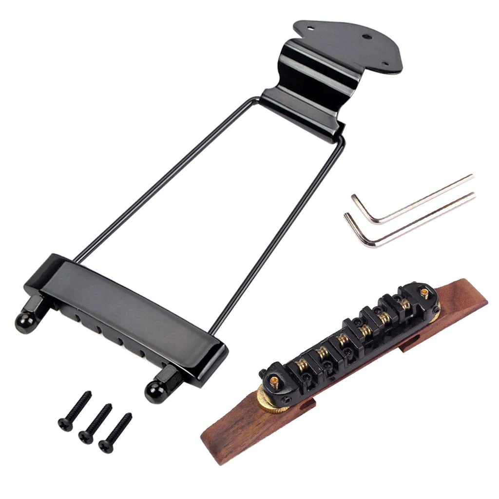 Prático requintado 6 cordas archtop jazz guitarra trapézio tailpiece sela ponte conjunto