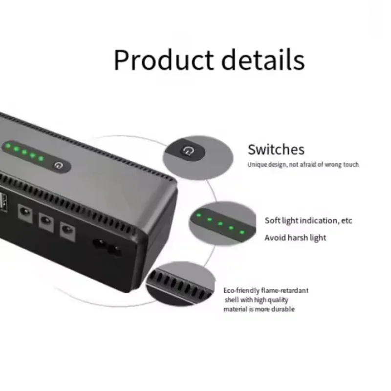 DC UPS POE Power Supply New Design 20000mAh 5V 9V 12V 15V 24V WiFi Router Single Phase Input Output