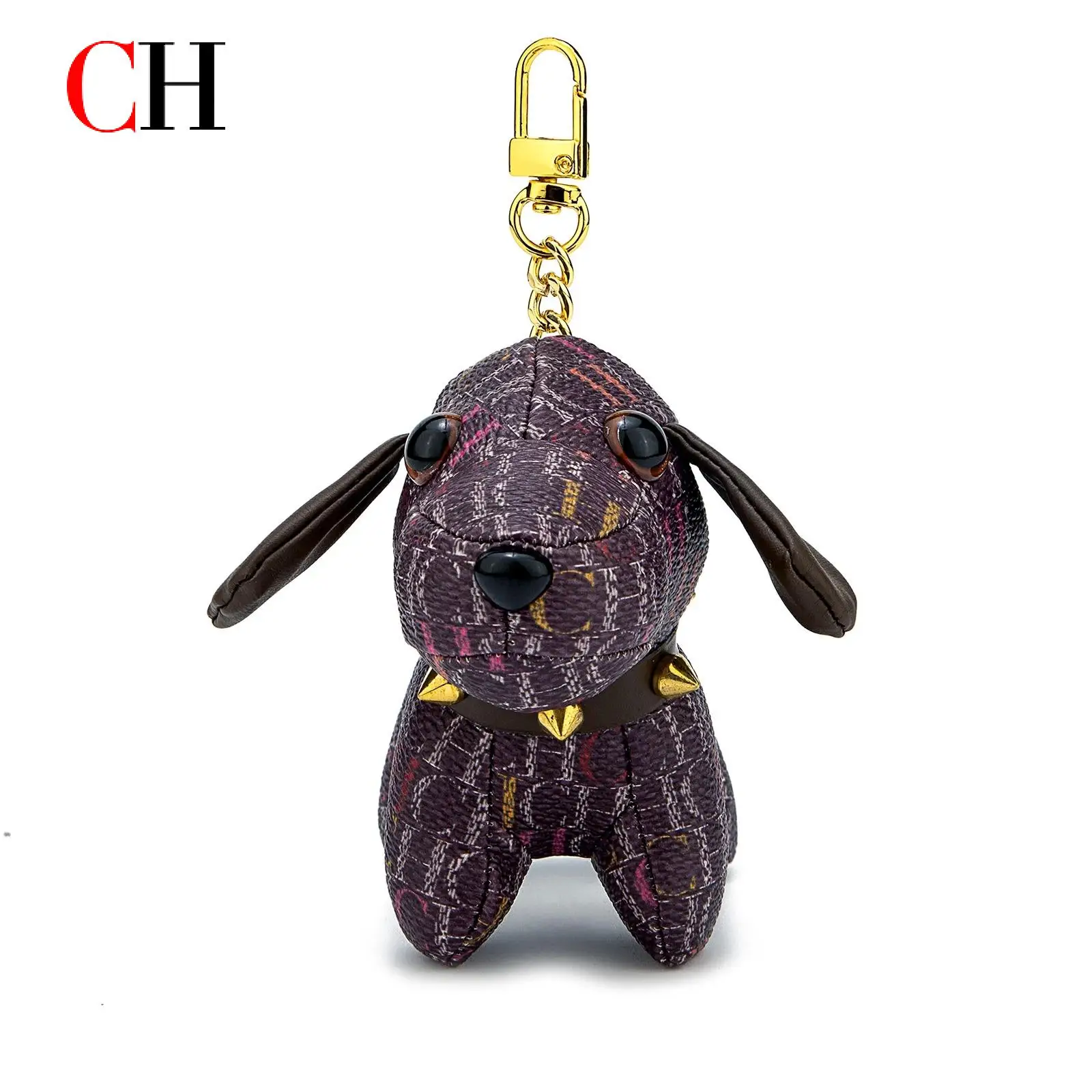 CH Cute Dog Shaped Keychain Plush Fabric Key Ring Luxury Stylish Bag Charm Gift Daily Use Fashion Accessory Trendy
