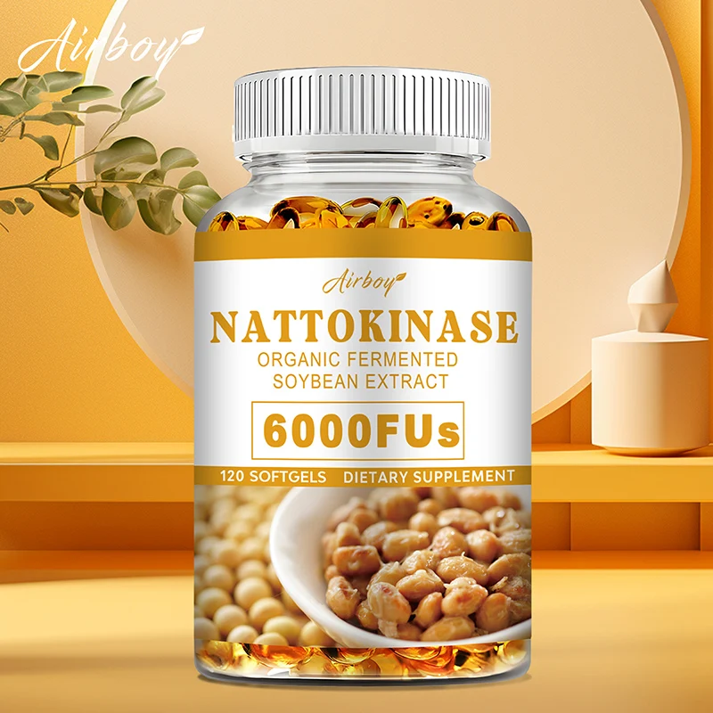 

Nattokinase Capsules - Supports Heart, Cardiovascular Health, Promotes Blood Circulation, and Enhances Immunity