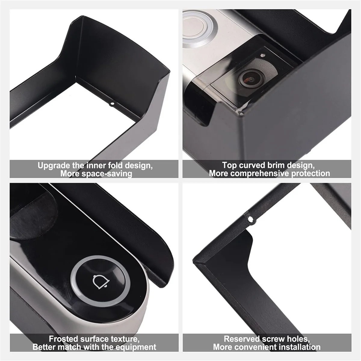 Doorbell Rain Cover Anti-Theft Doorbell Door Bracket Non-Drilling Mounting Bracket for Video Doorbell Cover Bracket