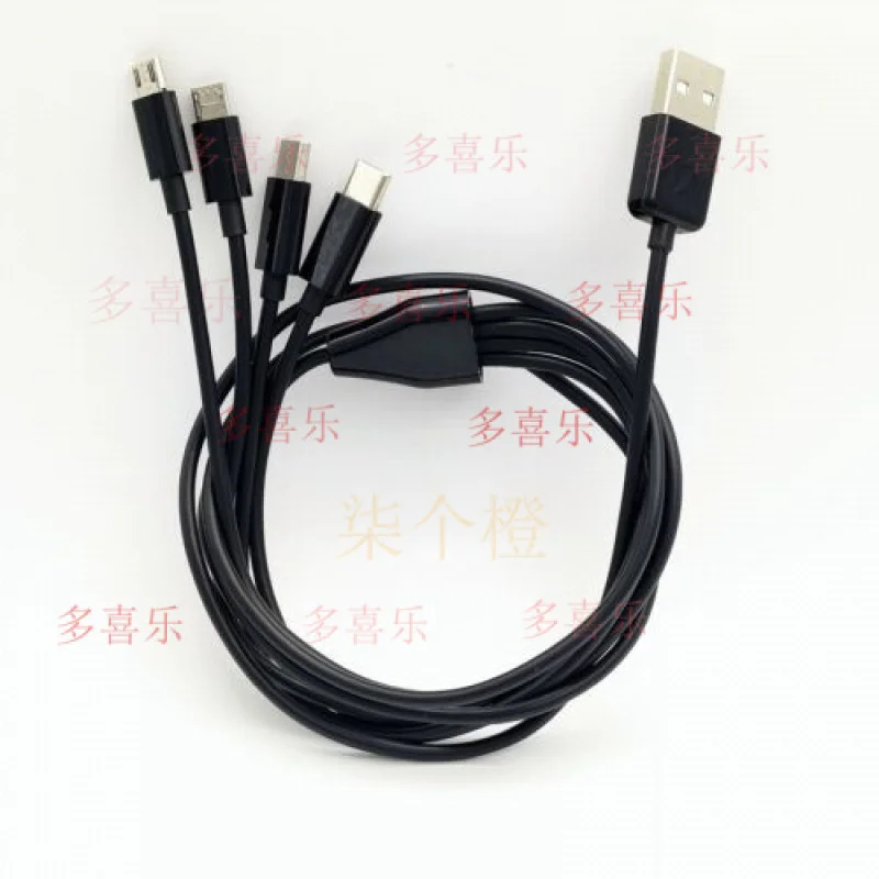 WW  for   1M 3FT 4 in 1 USB to 2 Type C + 2 Micro Charging Cable Multiple Charging Cable
