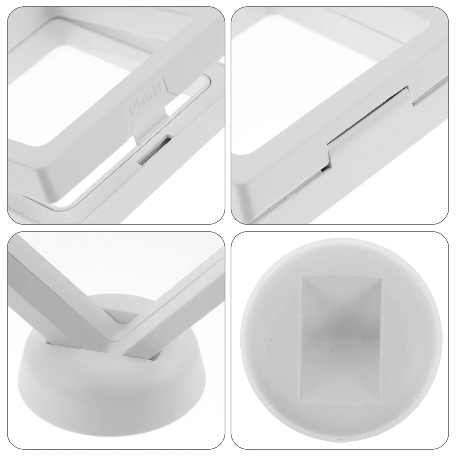 1Set Transparent Münze Fall Rahmen Halter Box Stehen Für Desktop Schmuck Lagerung Pe Film Display Rack Fall 3D