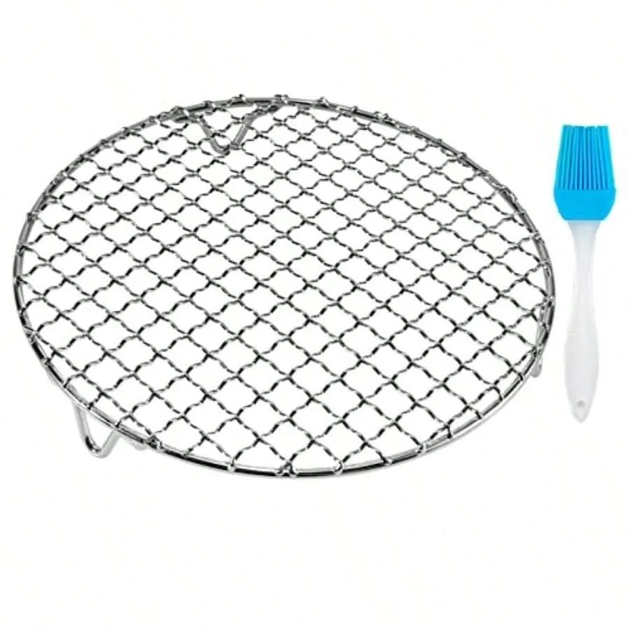 

Round Cooling Rack Stainless Steel Cross Wire Barbecue Grill Net Racks With 3 For Cooking Baking Sing 8.25 Inches