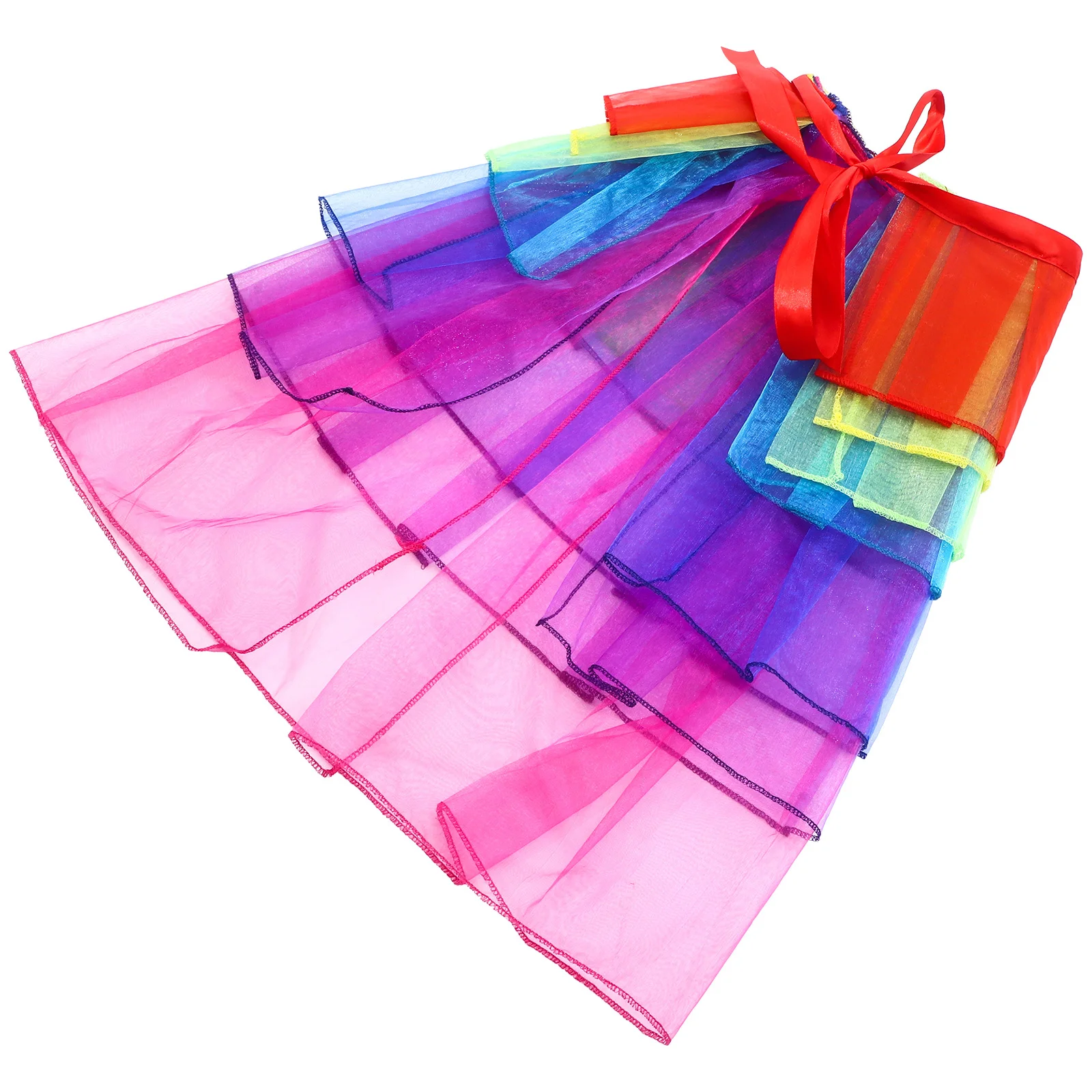 

Rainbow Mesh Multicolor Mini Skirt Free Size Layered Tulle Skirt Perfect for Party Cosplay Tutu Dress