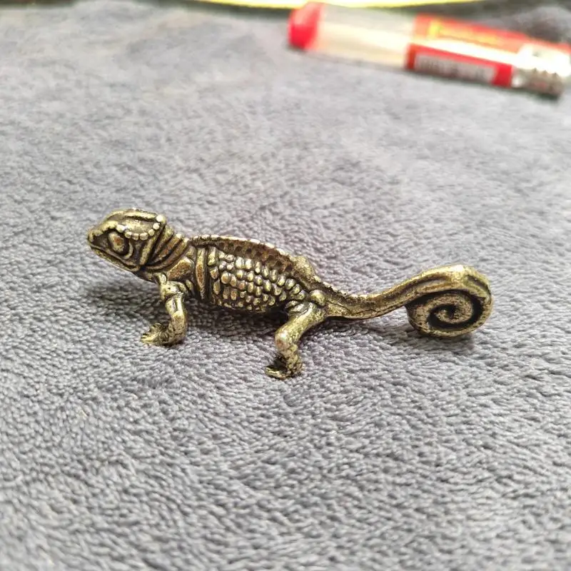 Vintage-Gecko-Statue aus Legierung, Heim- und Schreibtischdekoration, Tierornamente, realistische Gecko-Statue, Kunsthandwerk, kleine Geschenkidee – Detail 4