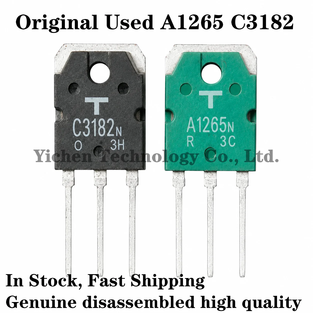 10PCS/5Pairs Original disassembly Transistor 2SA1265N 2SA1265 A1265 2SC3182N 2SC3182 C3182 TO-3P Audio power amplifier In Stock
