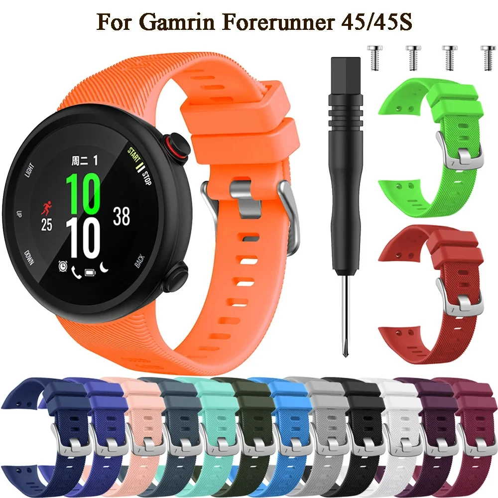 Silicone Strap For Garmin Swim 2 Smartwatch band Sport Wristband for Garmin Forerunner 45 45s Fashion Watch Bracelet Accessories