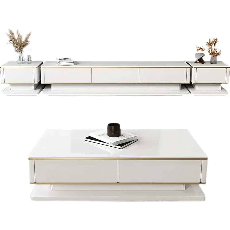 Modern Glass Coffee Table Set, Rectangular Tea Table, Light Luxury Center Table, Home Living Room Furniture New