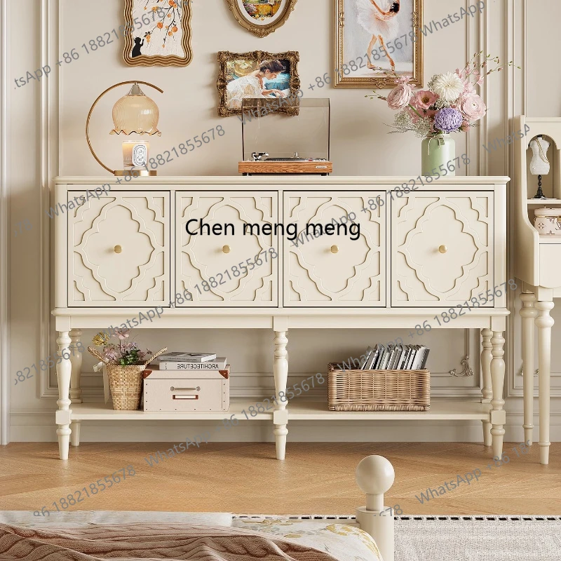 

Шкаф для прихожей Гостиная Французский кремовый стиль Домашнее хранилище Американский белый сервант