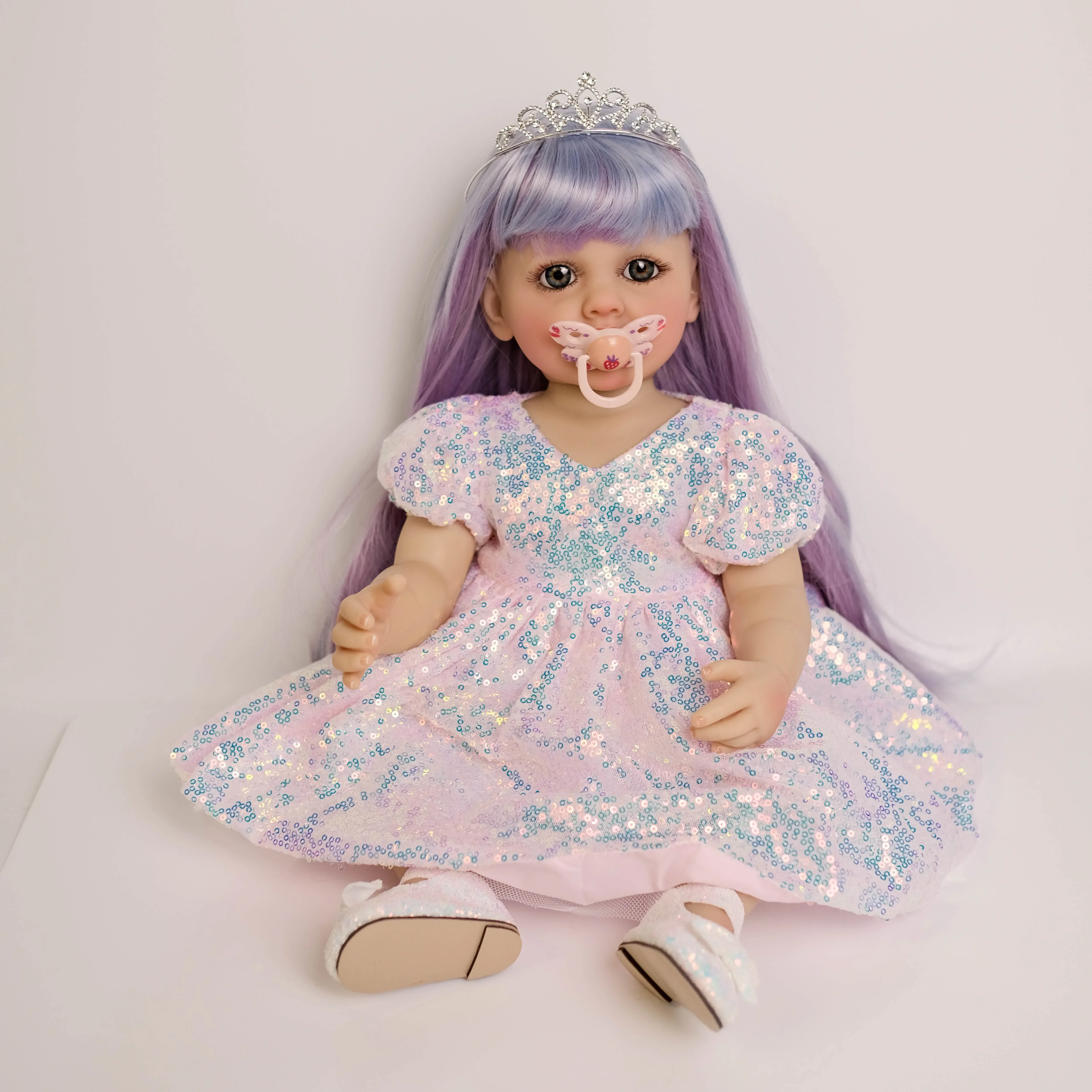 NPK 55CM full body soft silicone vinyl Reborn Toddler Girl Doll Betty 3D Painted Skin with Genesis Paint Christmas Gift for Girl