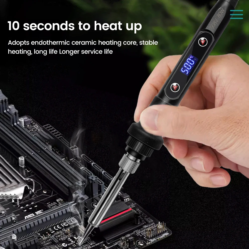 Adjustable Temperature Electric Soldering Iron 110V/220V 80W Solder Iron Professional Tin Welder Heat Pencil Welding Repair Tool