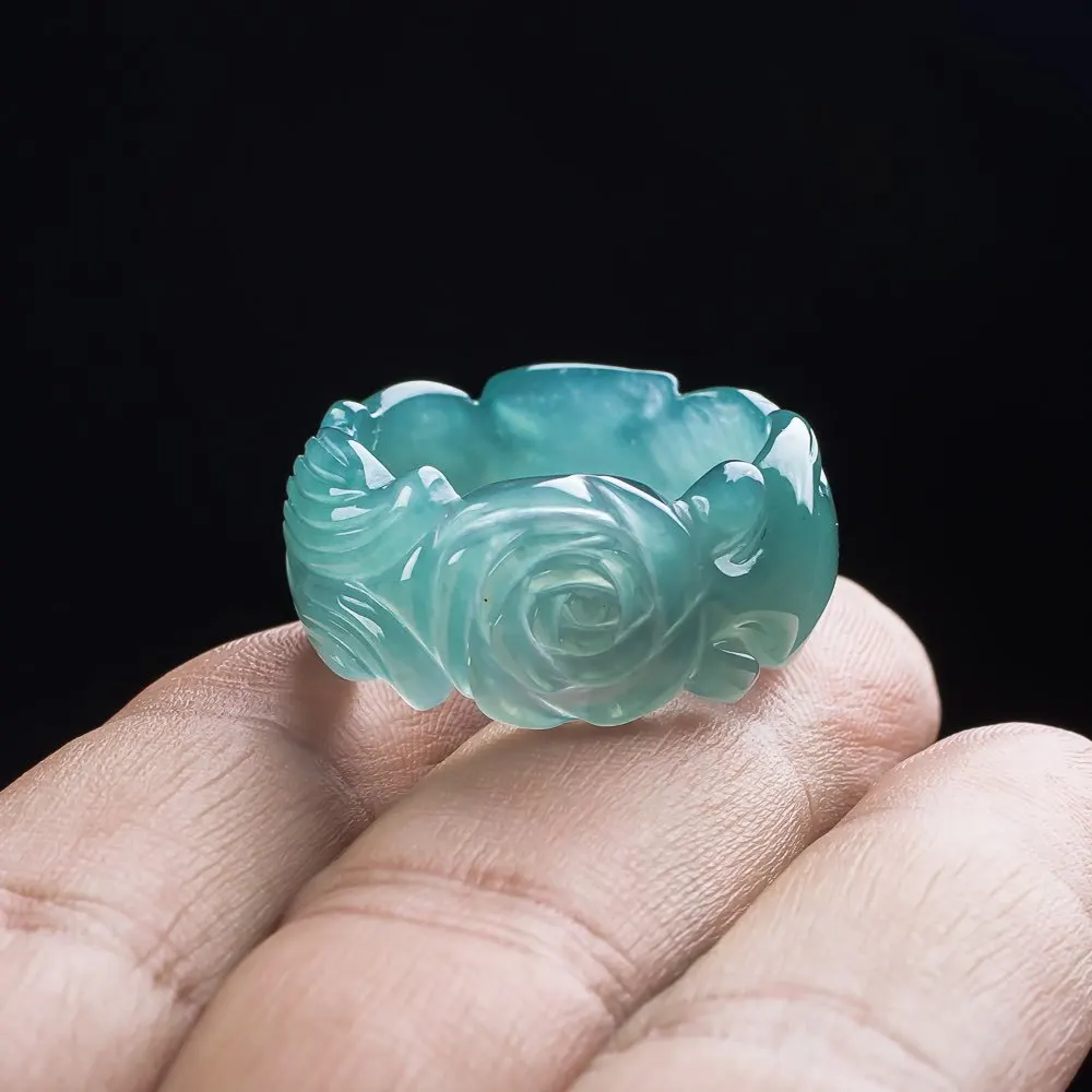 

Нефритовая бусина, синий водный изумруд, 19-20 мм, кольцо с розой, амулет, винтажные натуральные серьги-гвоздики, аксессуары, очаровательные женские роскошные талисманы на удачу