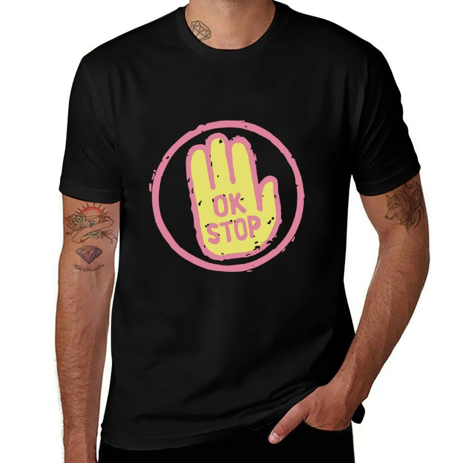 

OK STOP T-Shirt t shirts for man graphic vintage t shirt man luxury t shirt for man 100 percent cotton T-Shirt