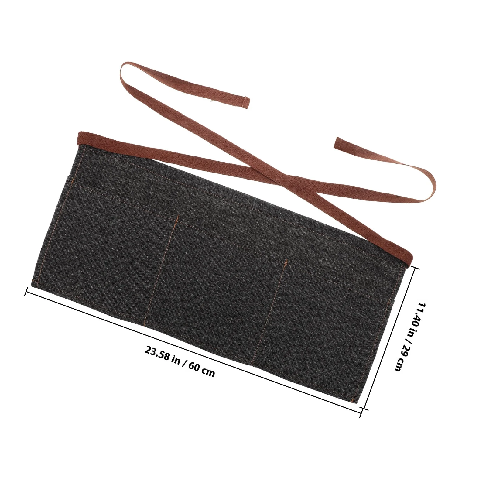 مريلة قصيرة من الجينز الداكن مع جيوب للطهي والعمل، مريلة خصر خفيفة الوزن من قماش الدنيم عالية الجودة للاستخدام في المطاعم للبالغين